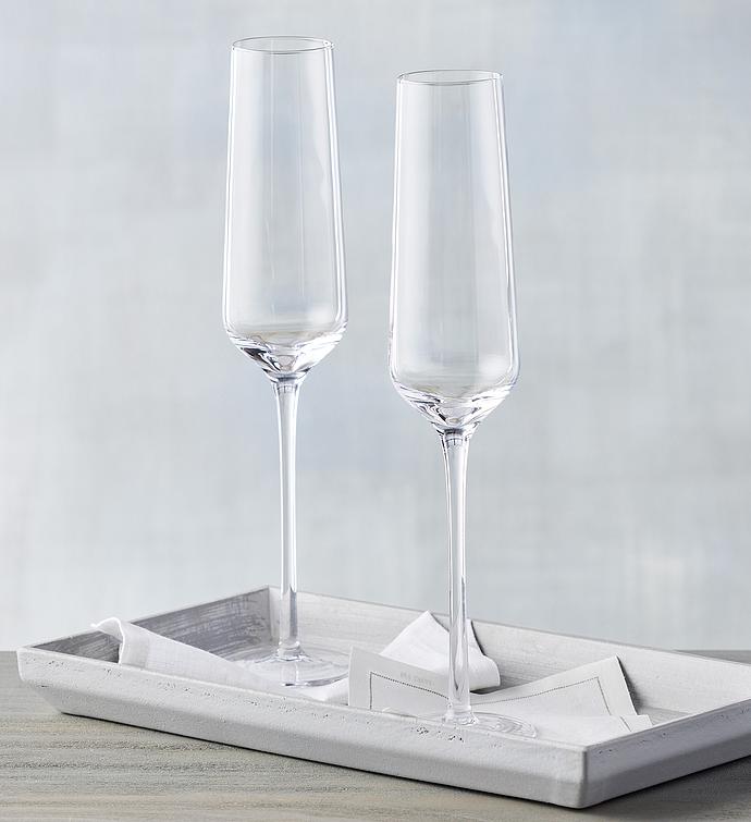 Sparkling White Wine with Glasses Gift Set